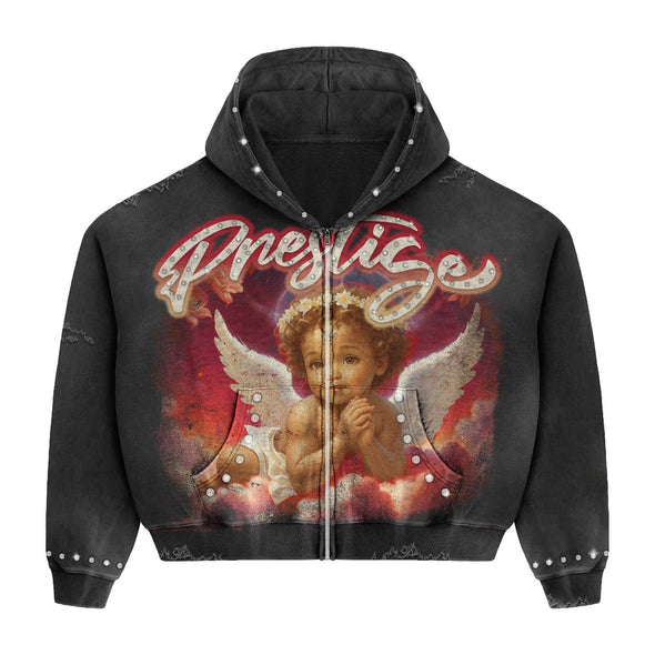 Prestige "Angel"  Zip Up Hoodie Red/Black