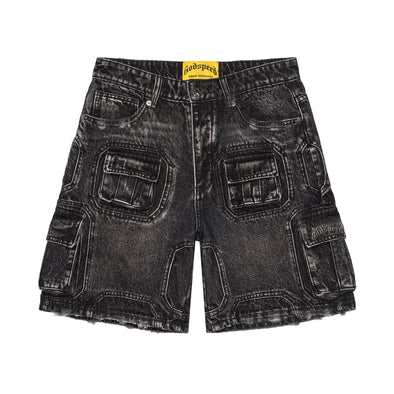 Godspeed "Octagon" Cargo Denim Shorts Black