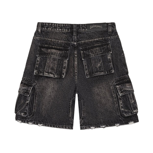 Godspeed "Octagon" Cargo Denim Shorts Black
