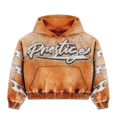 Prestige "Flames"  Zip Up Hoodie Orange