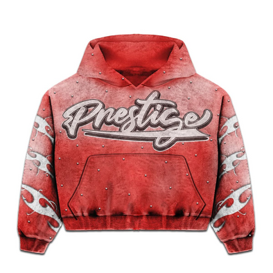 Prestige "Flames"  Zip Up Hoodie Red