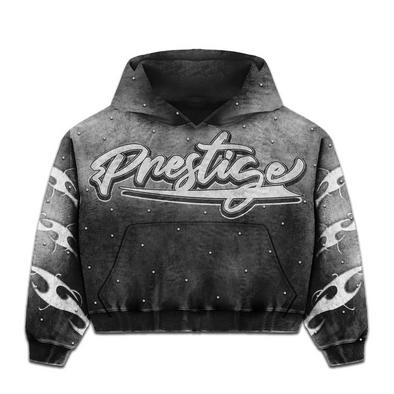 Prestige "Flames"  Zip Up Hoodie Black