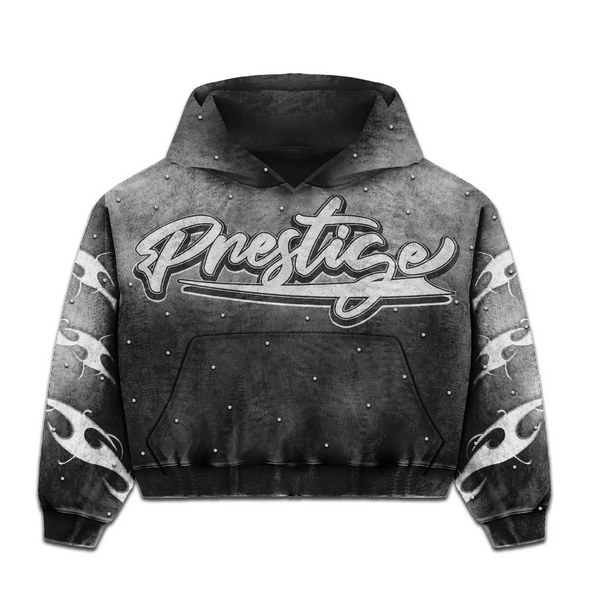 Prestige "Flames"  Zip Up Hoodie Black