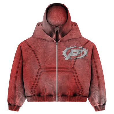 Prestige "Ski Mask"  Zip Up Hoodie Red