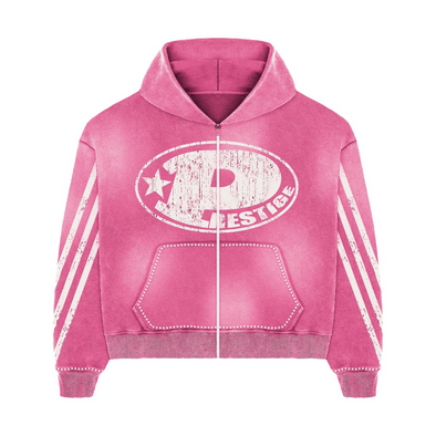 Prestige "Big P"  Zip Up Hoodie Pink