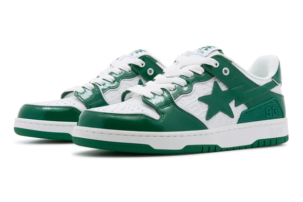 A Bathing Ape SK8 Sta "Green White Patent"