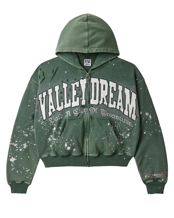 Vale Forever "Pine Paint" Zip Up Green