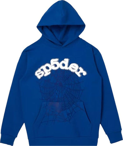 Sp5der "Web Logo" Hoodie Blue