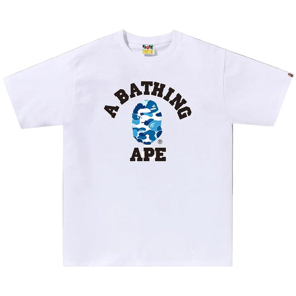 BAPE ABC Camo "College" Tee White/Blue
