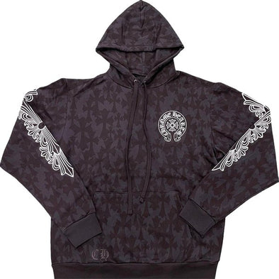 Chrome Hearts "Allover Cemetery Cross Print" Hoodie Black