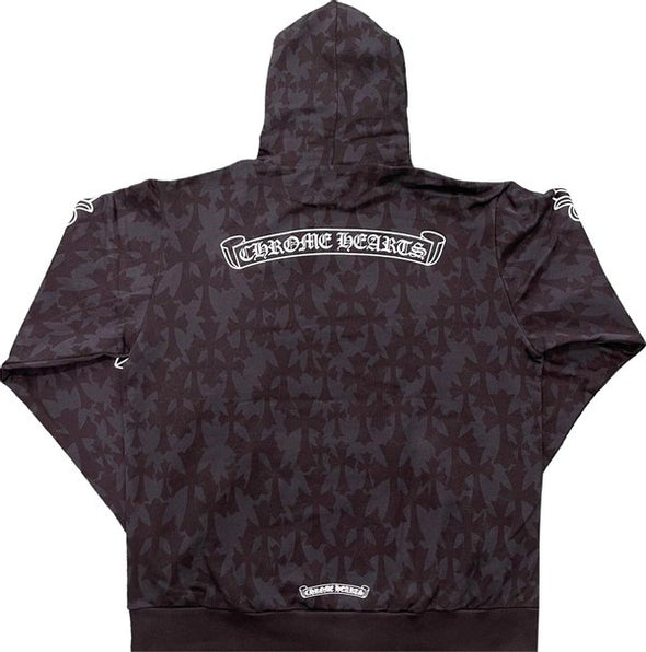 Chrome Hearts "Allover Cemetery Cross Print" Hoodie Black