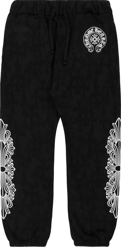 Chrome Hearts "Allover Cemetery Cross Print" Sweatpants Black