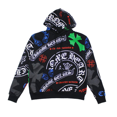 Chrome Hearts "Multicolor Logo Stencil" Hoodie Black