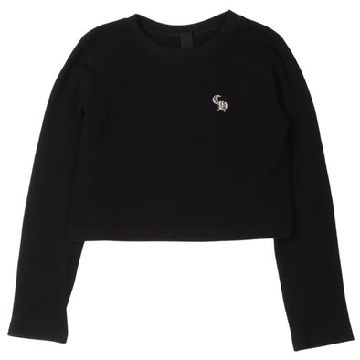 Chrome Hearts "Cropped Embroidered" Thermal Shirt Black