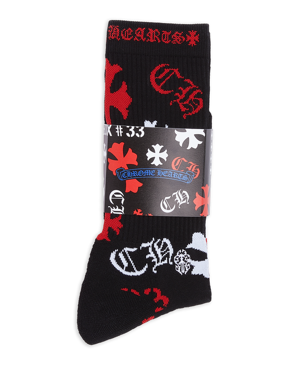 Chrome Hearts 3-Pack Stencil Socks Multicolor/Black