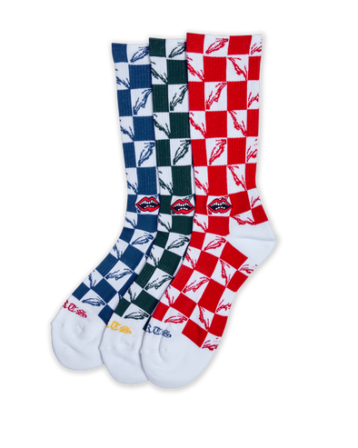 Chrome Hearts 3-Pack 99 Eyes Socks Multicolor/White