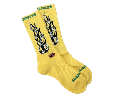 Chrome Hearts "Matty Boy Flame" Socks Yellow