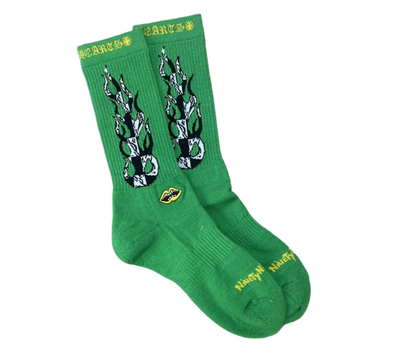 Chrome Hearts "Matty Boy Flame" Socks Green