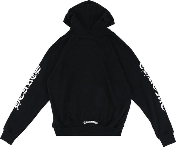 Chrome Hearts "Vertical Logo" Zip Up Hoodie Black