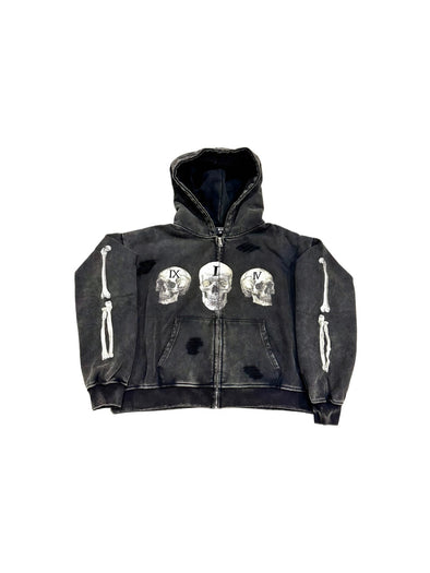 Floor 914 "Skull" Zip Up Hoodie Black