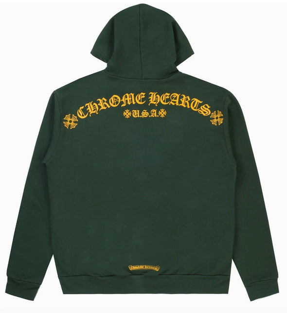 Chrome Hearts "T-Bar" Hoodie Green/Orange