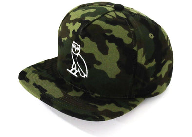 BAPE x OVO "Woodland Camo" Snapback Hat Green