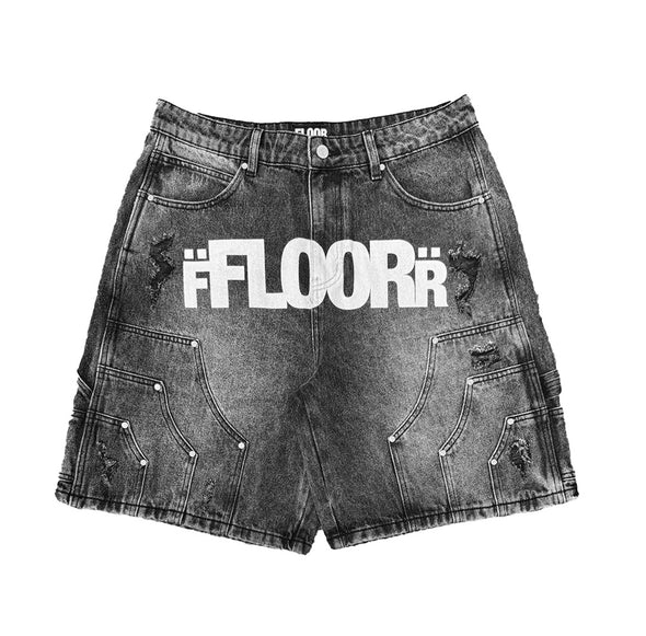 Floor 914 "Uniform" Jorts Black Wash