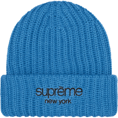 Supreme "Classic Logo Chunky" Beanie Blue