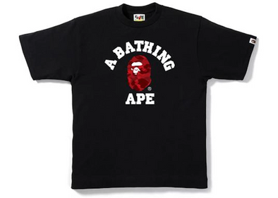 BAPE "Color Camo College" Tee Black/Red