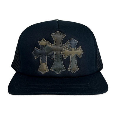 Chrome Hearts "Triple Cross Cemetery" Trucker Hat Black/Camo