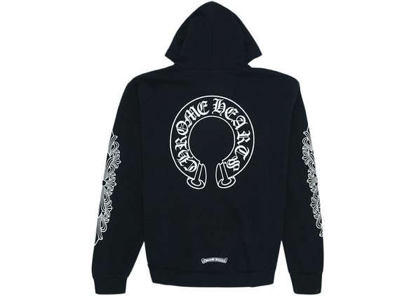 Chrome Hearts "Horse Shoe Floral" Hoodie Black