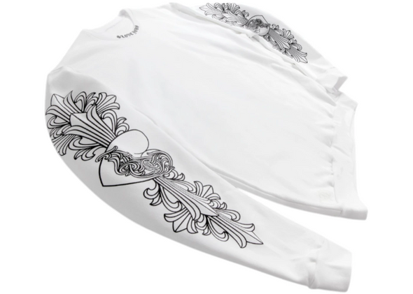 Chrome Hearts "Love You Floral" Crewneck White