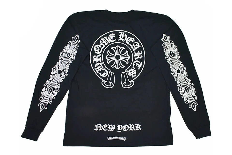 トップス CHROME HEARTS NEW YORK Horseshoe L/S Tee Chrome Hearts Horse Shoe L/S T-shirt Black Men's - US