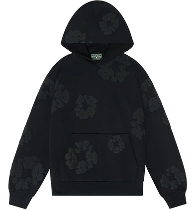 Denim Tears "The Cotton Wreath" Hoodie Black Monochrome