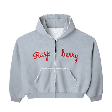 GV Gallery Raspberry Hills "Script" Zip Up Hoodie Grey