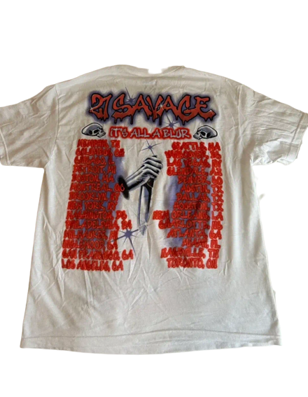 Drake x 21 Savage "Slaughter Mask" Tee White