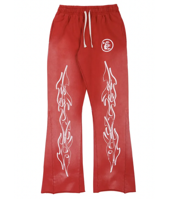 Hellstar Studios "Racer" Flare Sweatpants Red