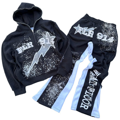 Floor 914 "All Star" Sweat Suit Set Black Raiders