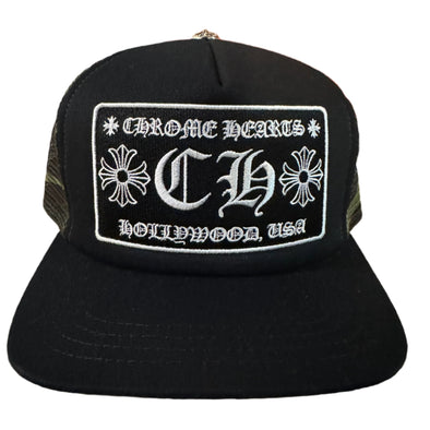 Chrome Hearts "CH - Hollywood" Trucker Hat Black/Camo