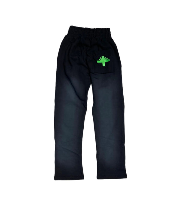 Vertabrae "Knee Logo" Sweatpants Black Neon Green