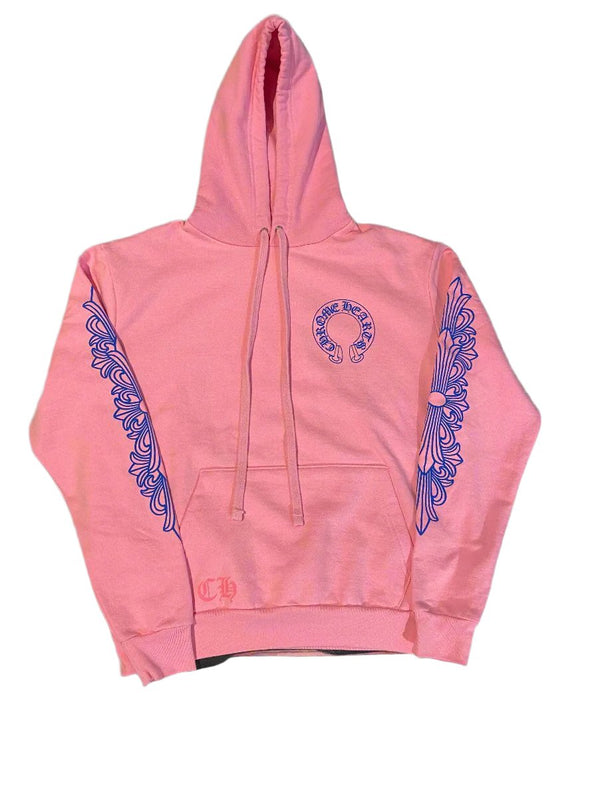 Chrome Hearts "Horse Shoe Floral" Hoodie Pink/Blue