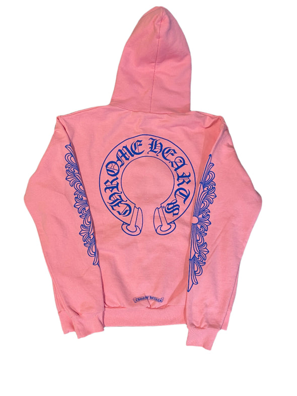 Chrome Hearts "Horse Shoe Floral" Hoodie Pink/Blue