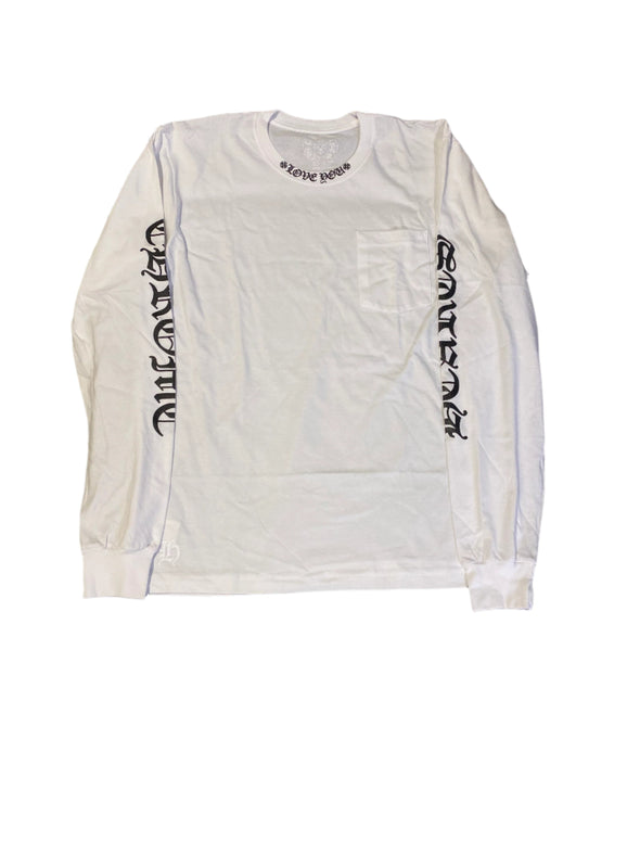 Chrome Hearts "Love You Neck Logo" L/S Tee White