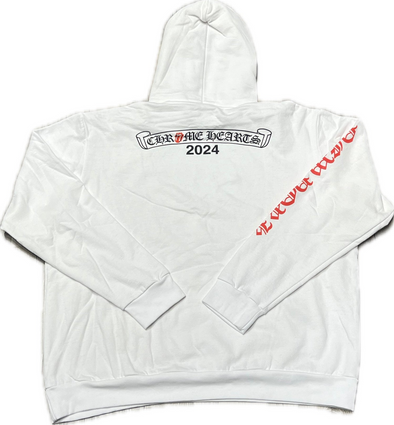 Chrome Hearts "Rolling Stones New York 2024" Hoodie White