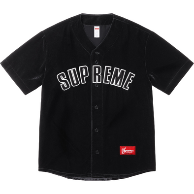 Supreme "Velvet" Baseball Jersey Black