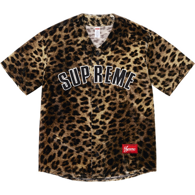 Supreme "Velvet" Baseball Jersey Leopard