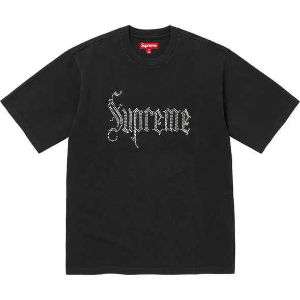 Supreme "Rhinestone Old English" Tee Black