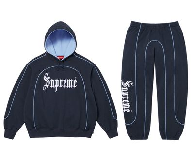 Supreme "Curve Piping" Sweat Suit Set Navy
