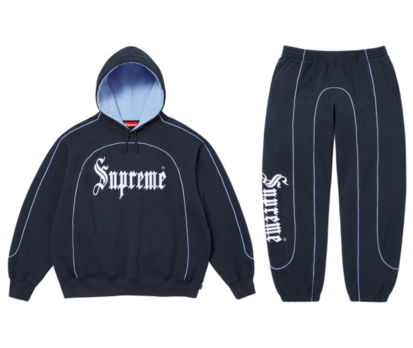 Supreme "Curve Piping" Sweat Suit Set Navy
