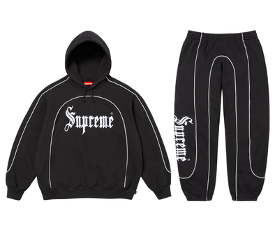 Supreme "Curve Piping" Sweat Suit Set Black